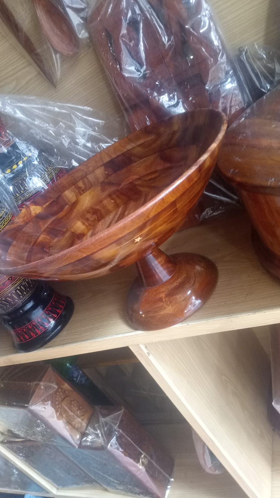 Handcrafted Wooden Pedestal Serving Bowl – Premium Natural Wood Compote