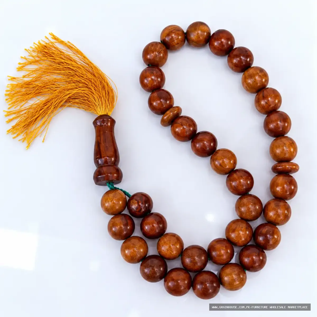 Natural Wood Tasbih – Handcrafted Wooden Prayer Beads