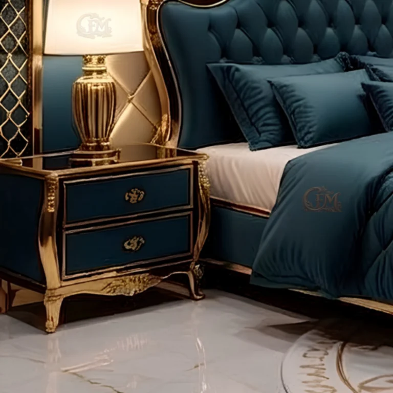 Chinioti Luxury Teal Blue Tufted Bed Set B8 – Royal Chinioti & Italian Design — image 2