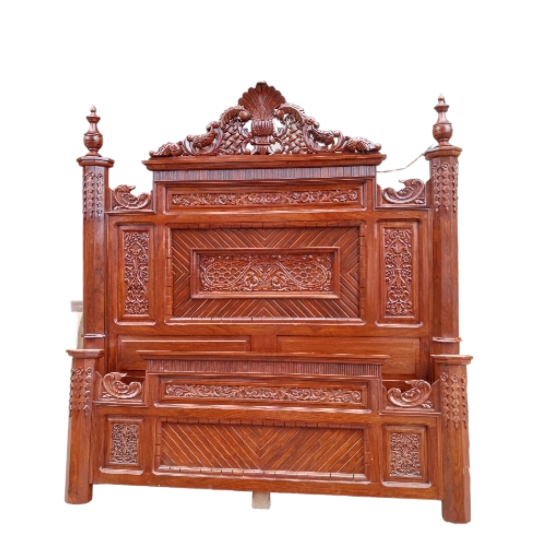 8 Pahlo Chinioti Wooden Bed Set – Hand-Carved Solid Sheesham Wood — image 2