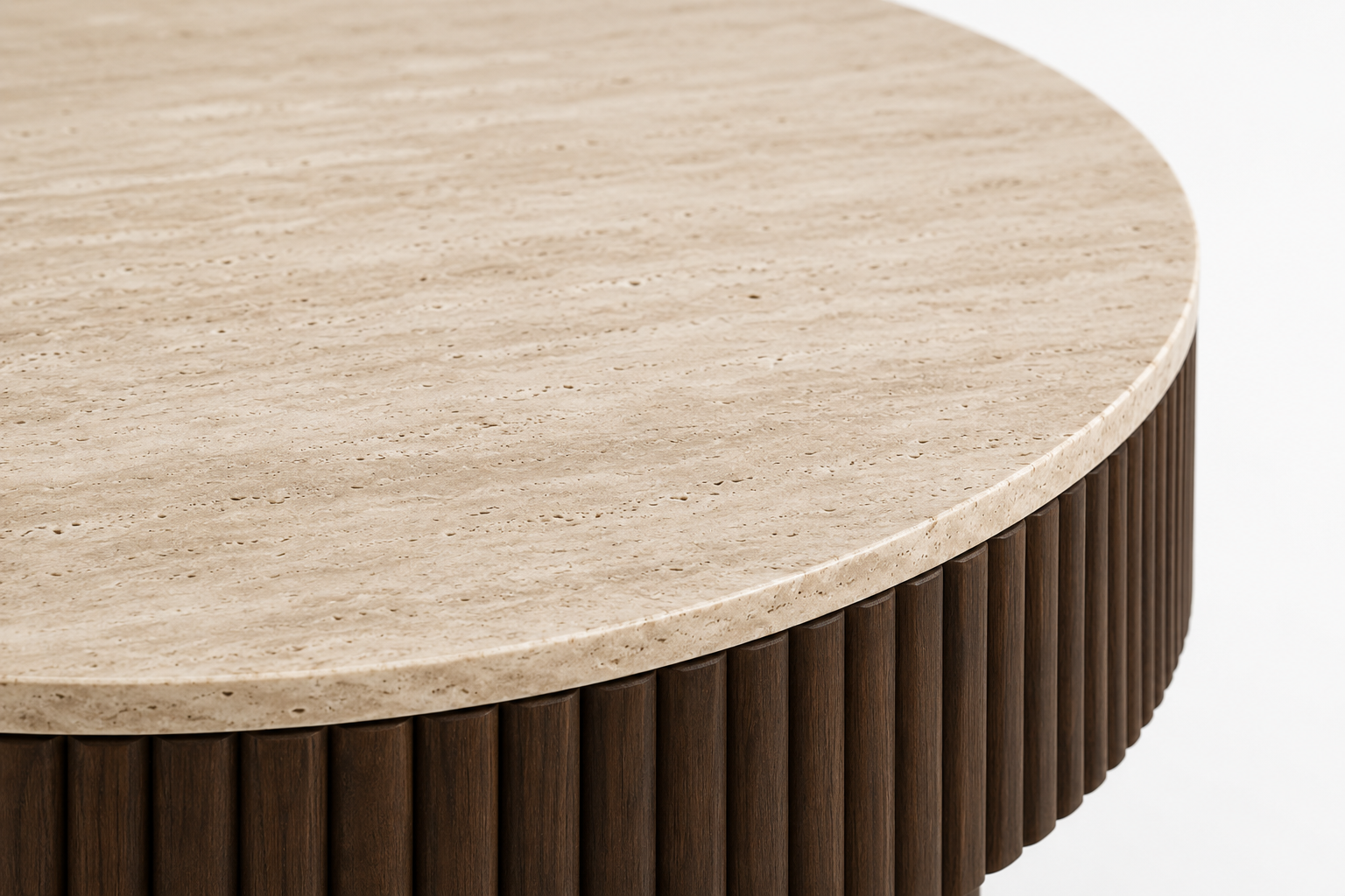 TORVANO Travertine Coffee Table | Luxury Oak Coffee Table — image 4