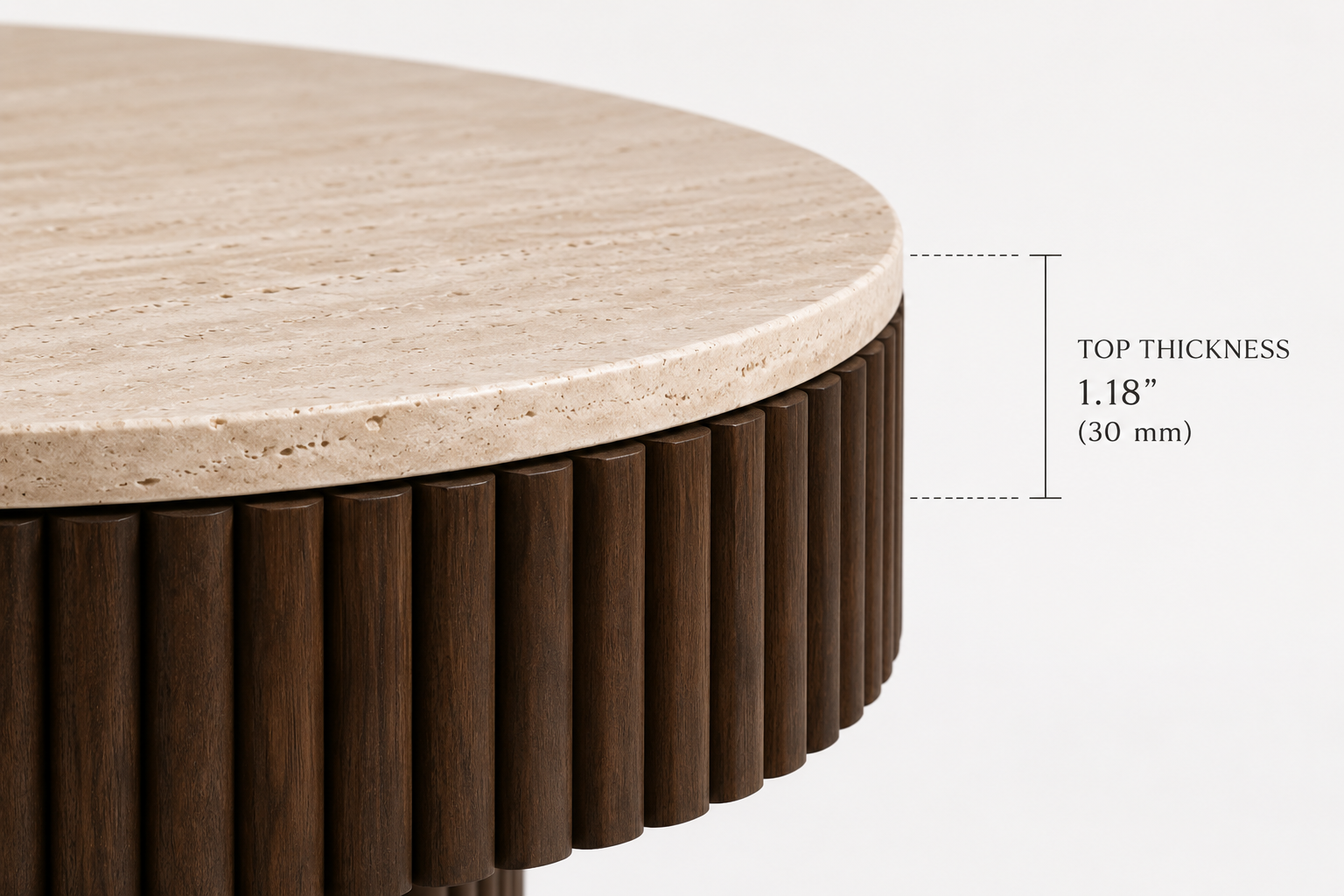 TORVANO Travertine Coffee Table | Luxury Oak Coffee Table — image 5