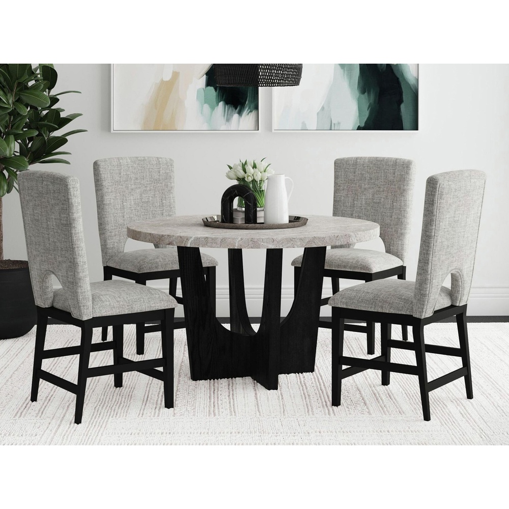 ZENITH Marble Top Dining Table & 4 Chairs | GrainHouse — image 4