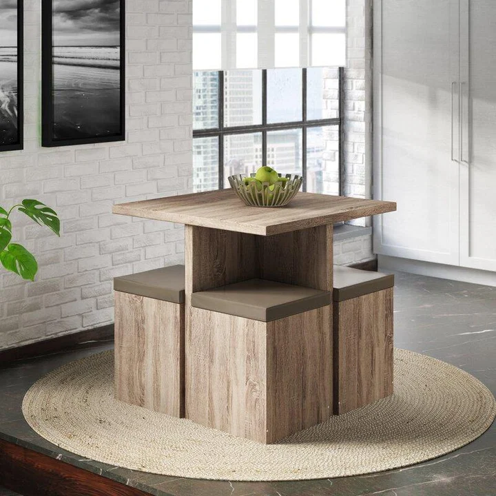 Corpuz 5-Piece Cafe and Restaurat  Set with Square Stools — image 4