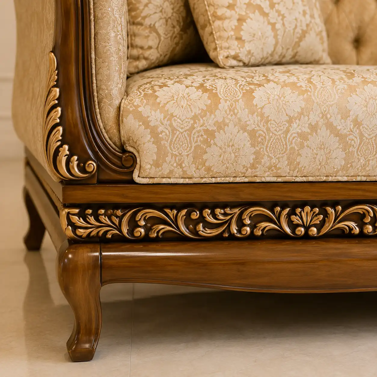 Royal Tuft Chinioti Sofa – 3 Seater Hand-Carved Wooden Sofa — image 5