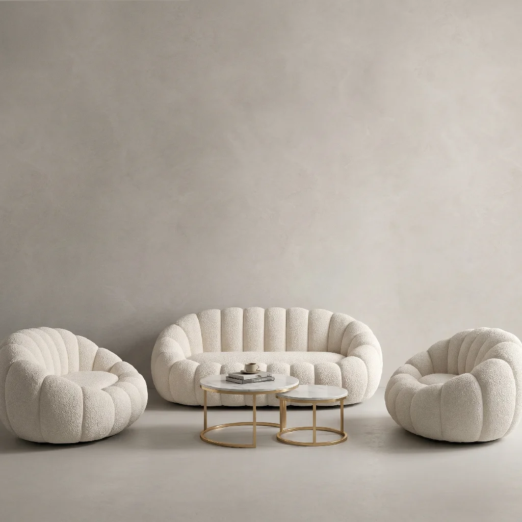 Cozy Curved Nest Modern Living Room Set — image 2