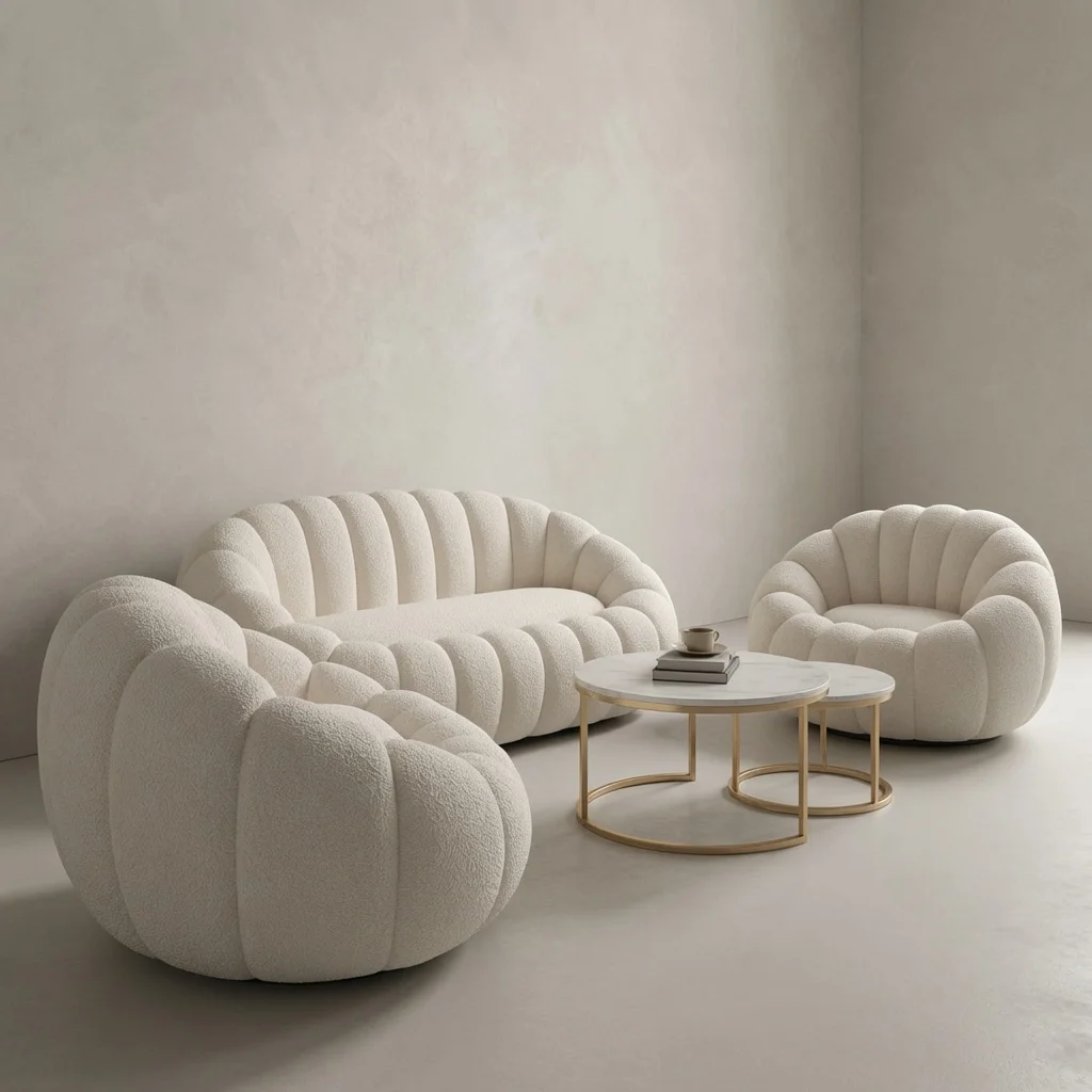 Cozy Curved Nest Modern Living Room Set — image 3