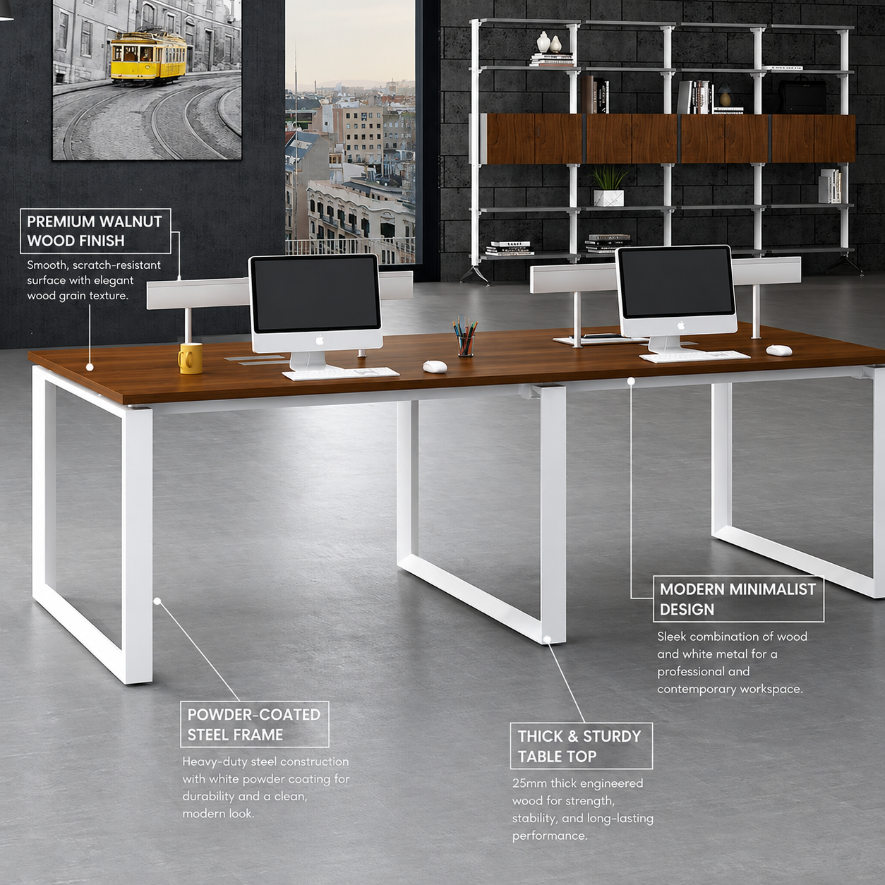 Palm 4-Person Workstation | Office Furniture Pakistan — image 2