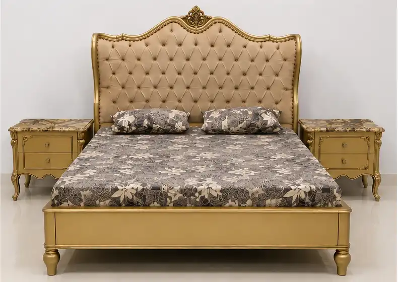 Royal Gold Classic Bedroom Set with Marble Top | Wright Woods — image 2
