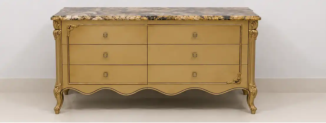 Royal Gold Classic Bedroom Set with Marble Top | Wright Woods — image 4