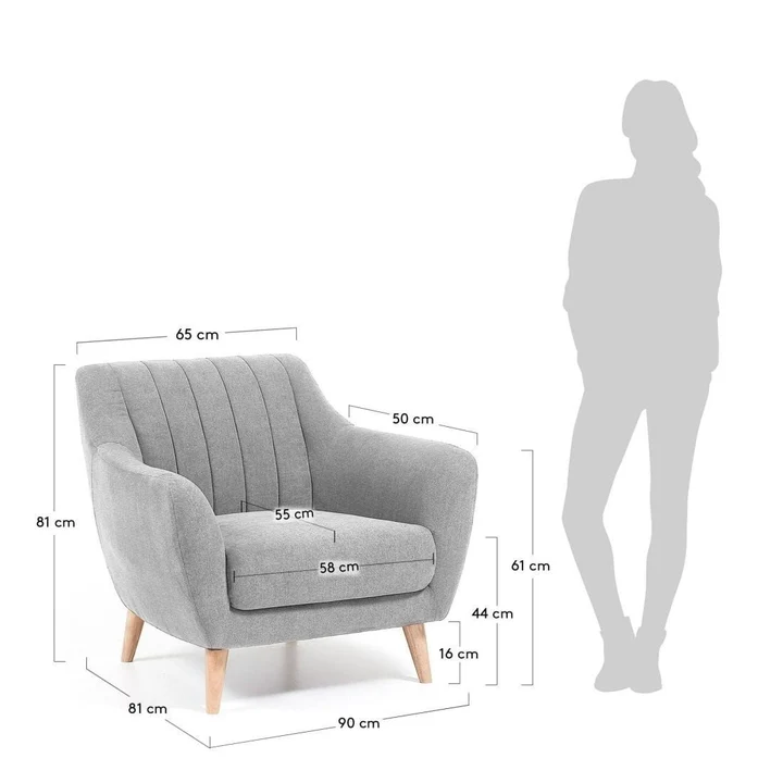 Ayva Armchair – Solid Wood Upholstered Accent Chair — image 2