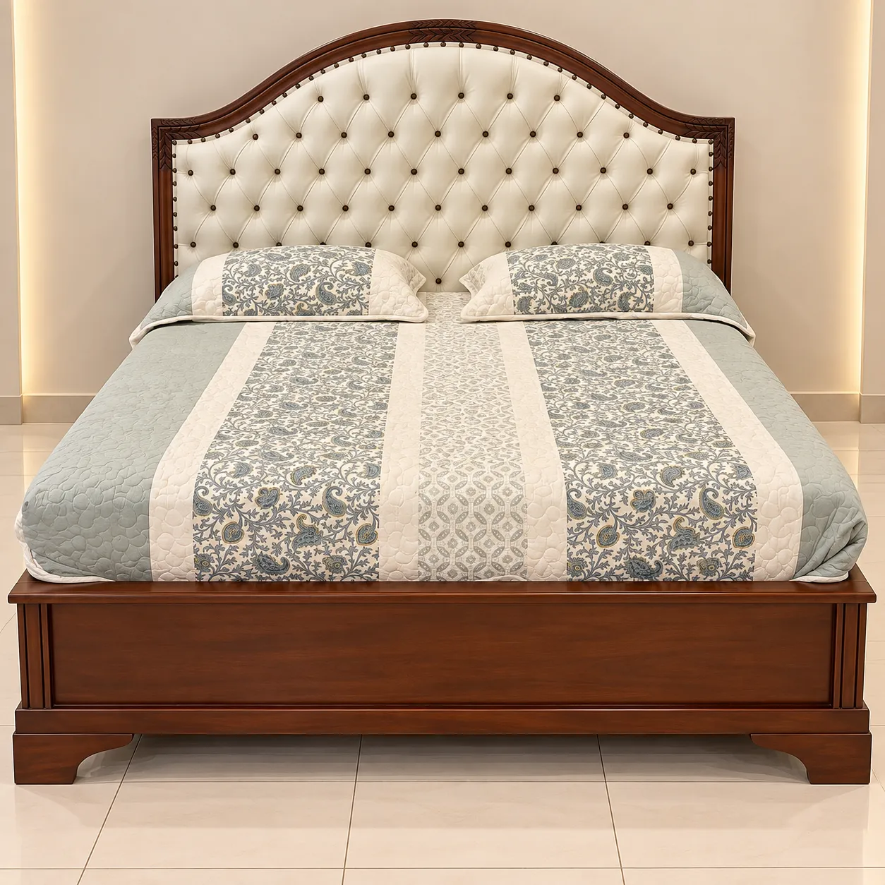 Luxury Wooden Bedroom Set with Tufted Upholstered Bed | Wright Woods – Islamabad — image 2