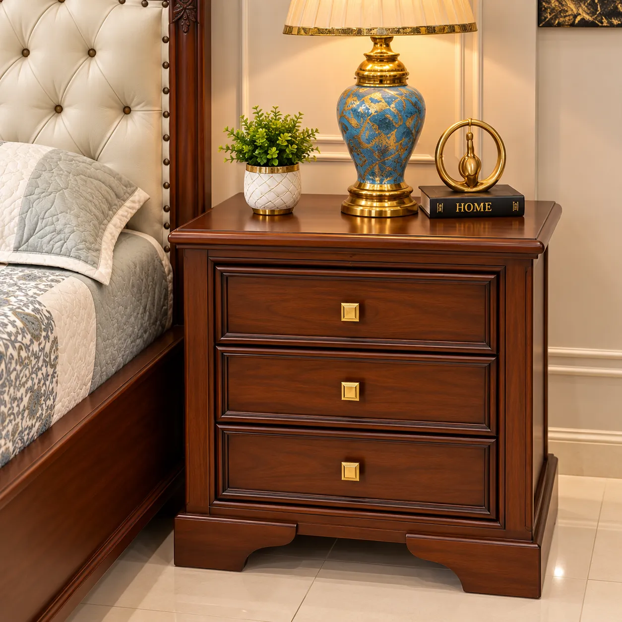 Luxury Wooden Bedroom Set with Tufted Upholstered Bed | Wright Woods – Islamabad — image 3