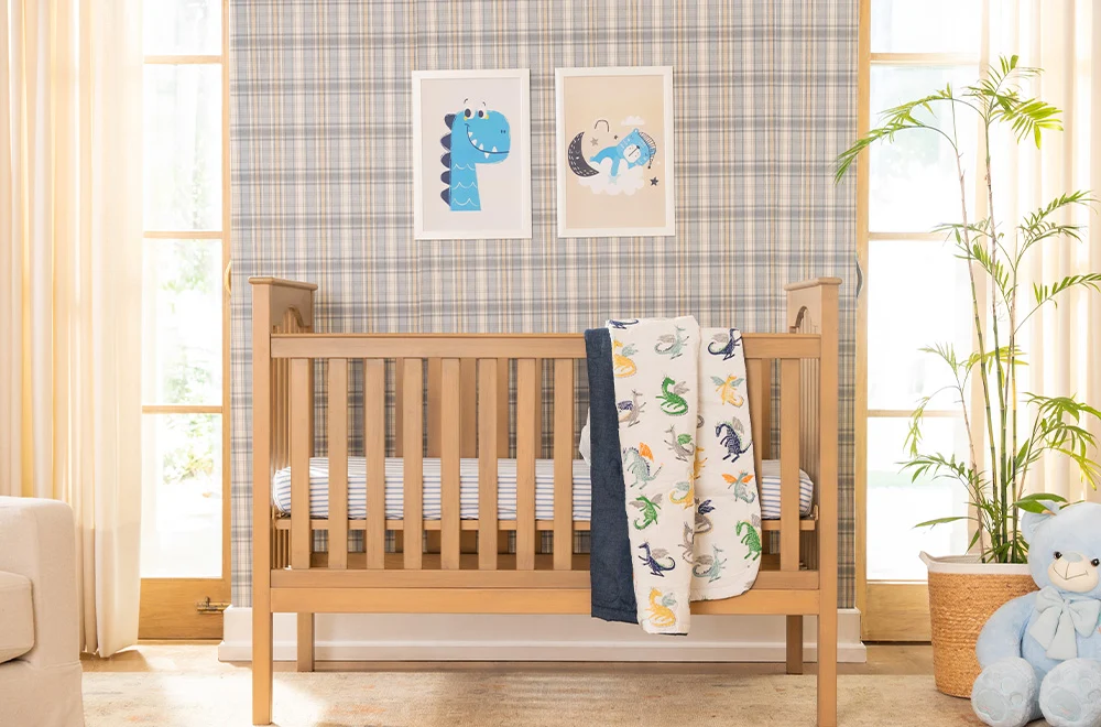 Aghosh 2-in-1 Convertible Crib – Beech Wood Baby Crib & Toddler Bed