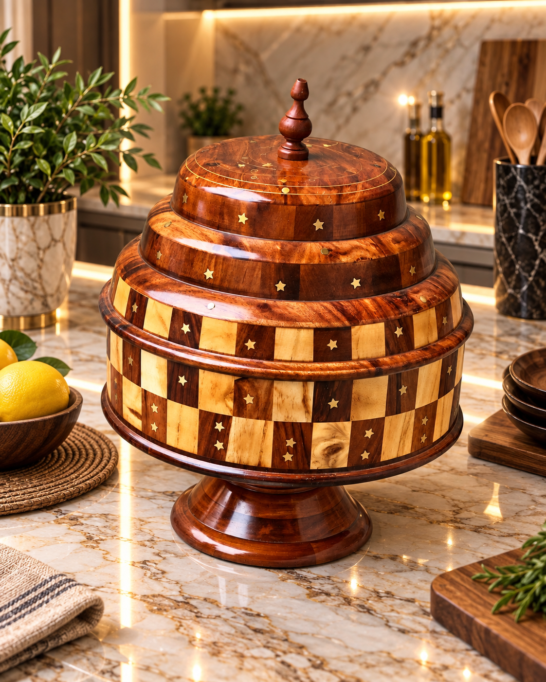 Handcrafted Wooden Decorative Storage Box – Traditional Inlay Design — image 4