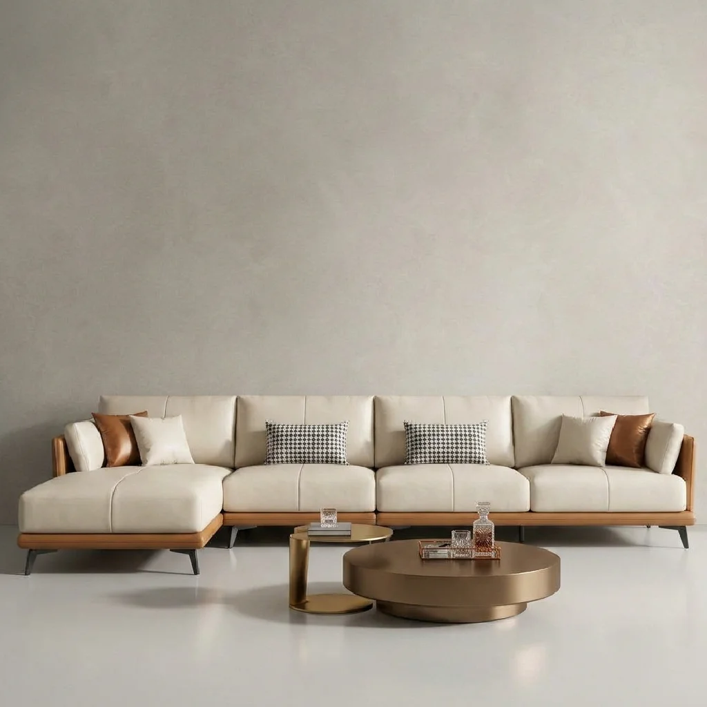 Lumina Horizon – Modern Turkish-Inspired Cream L-Shape Sofa Set