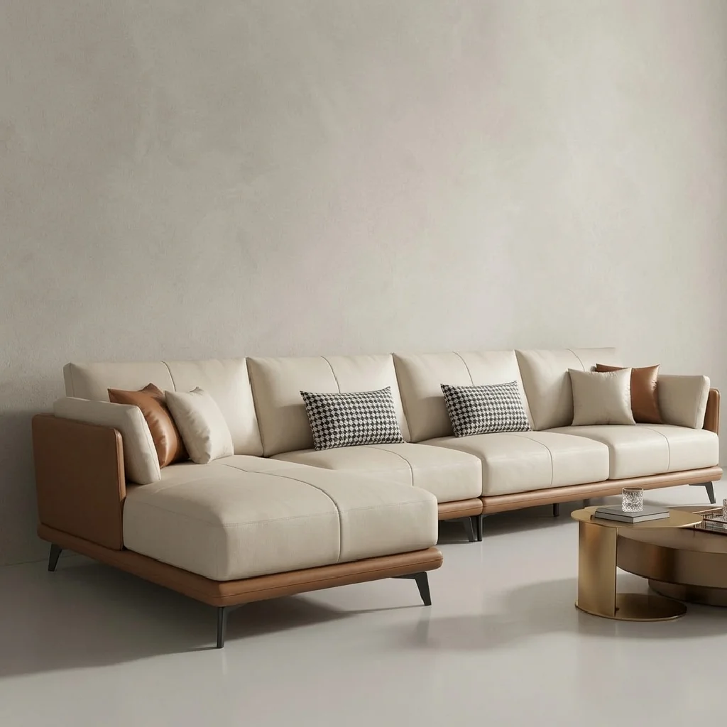Lumina Horizon – Modern Turkish-Inspired Cream L-Shape Sofa Set — image 2