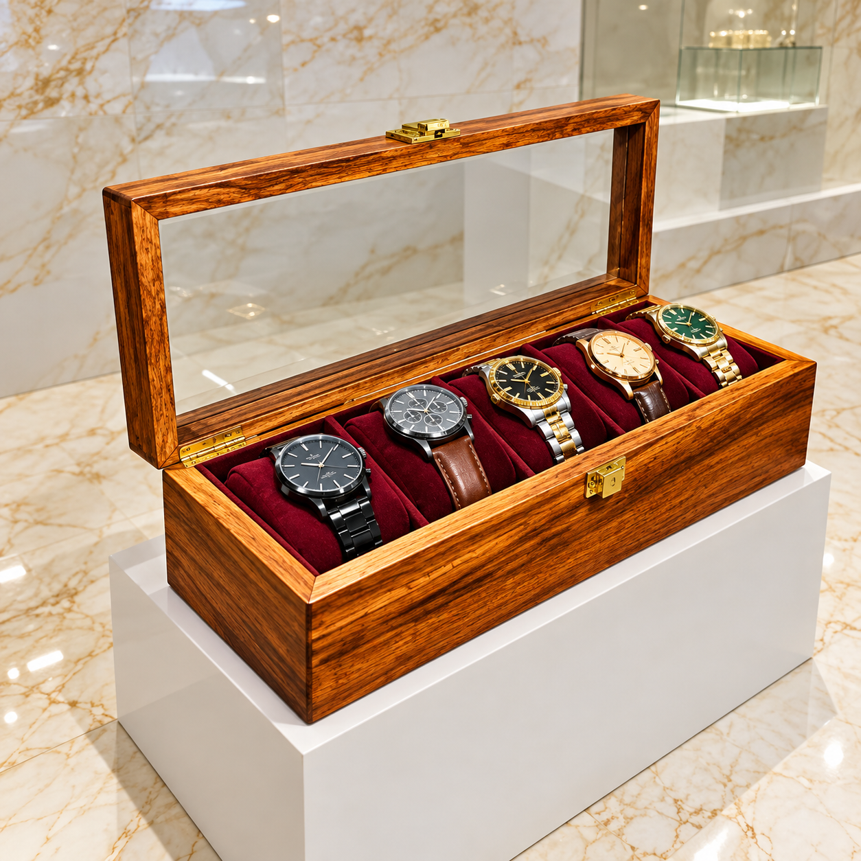 Premium Wooden Watch Box – Luxury Watch Storage & Display Case — image 3