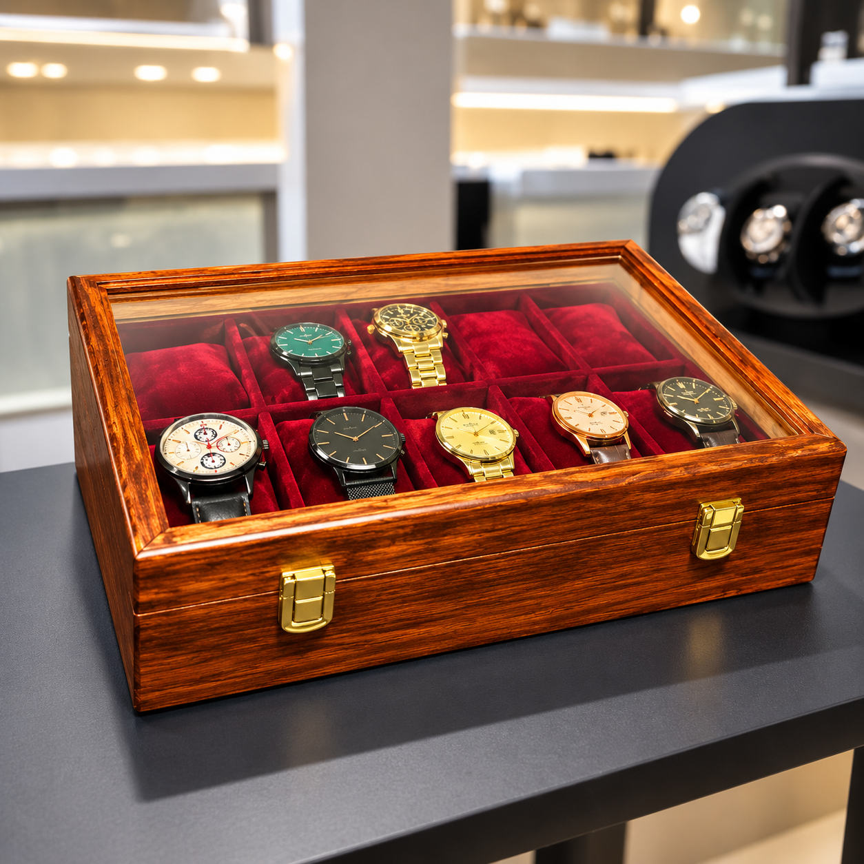 Premium Wooden Watch Box – Luxury Watch Storage & Display Case — image 5