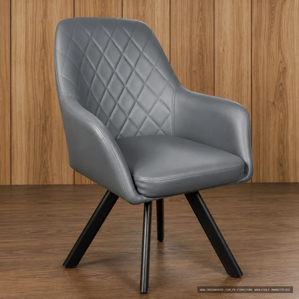 Max Upholstered Dining Chair – Grey Leatherette